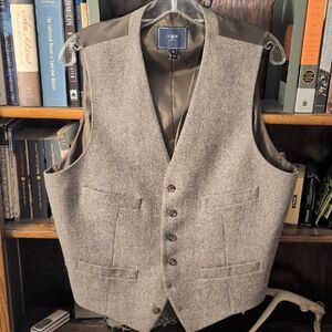 J. Crew Tan Tweed Buttoned Vest